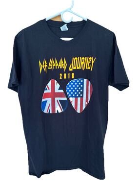 Journey & Def Leppard 2018 US Tour Concert Shirt Black Large Authentic Merch